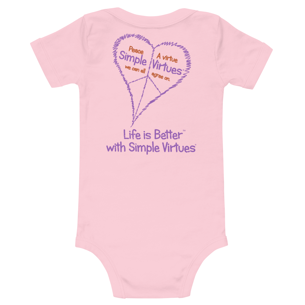 Pink "Peace Heart" Baby Onesie