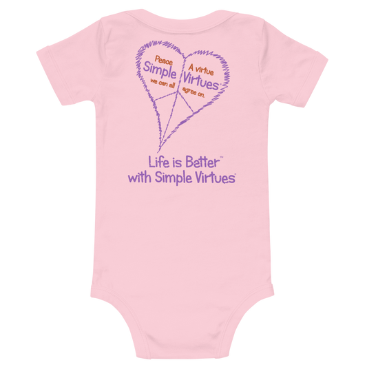 Pink "Peace Heart" Baby Onesie