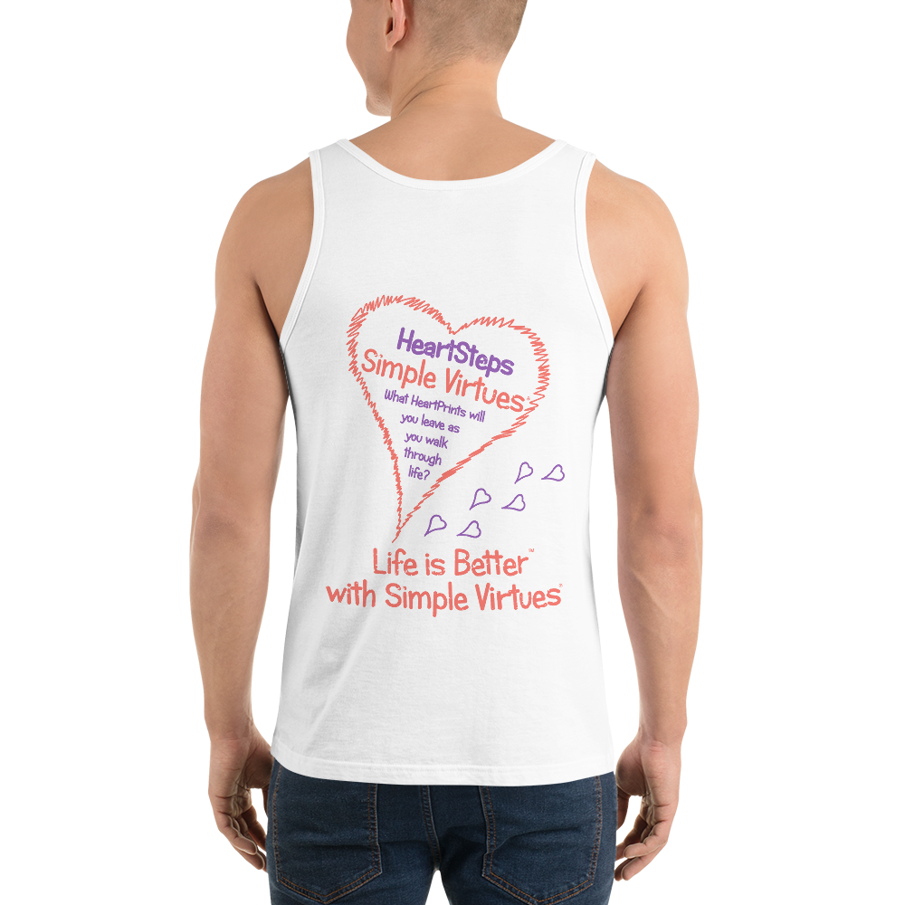 White Men's "HeartSteps" Tank Top