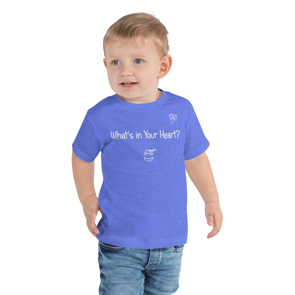 Heather Blue "Heart Full of Virtues" Toddler Short Sleeve Tee