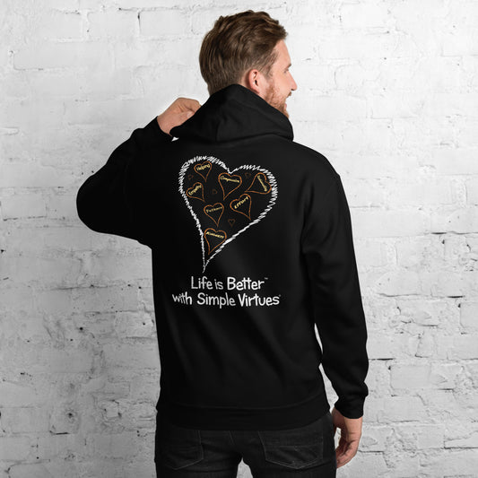 Black Men's "Hearts Aloft" Unisex Hoodie