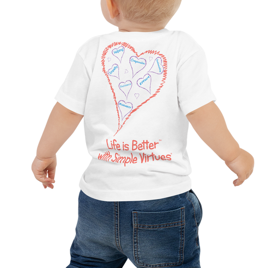 White "Hearts Aloft" Baby Short Sleeve Tee