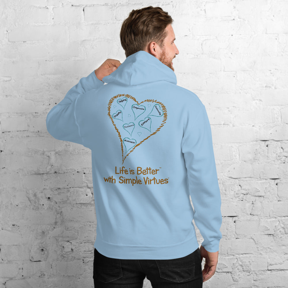Light Blue Men's "Hearts Aloft" Unisex Hoodie