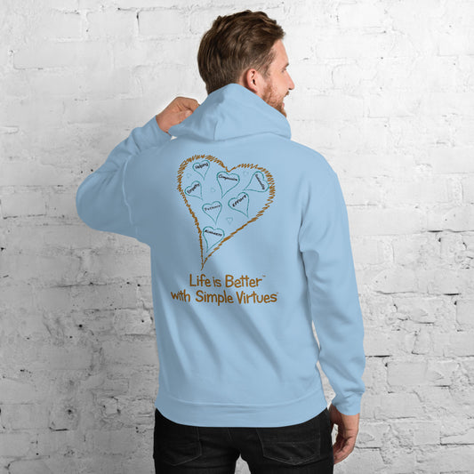 Light Blue Men's "Hearts Aloft" Unisex Hoodie