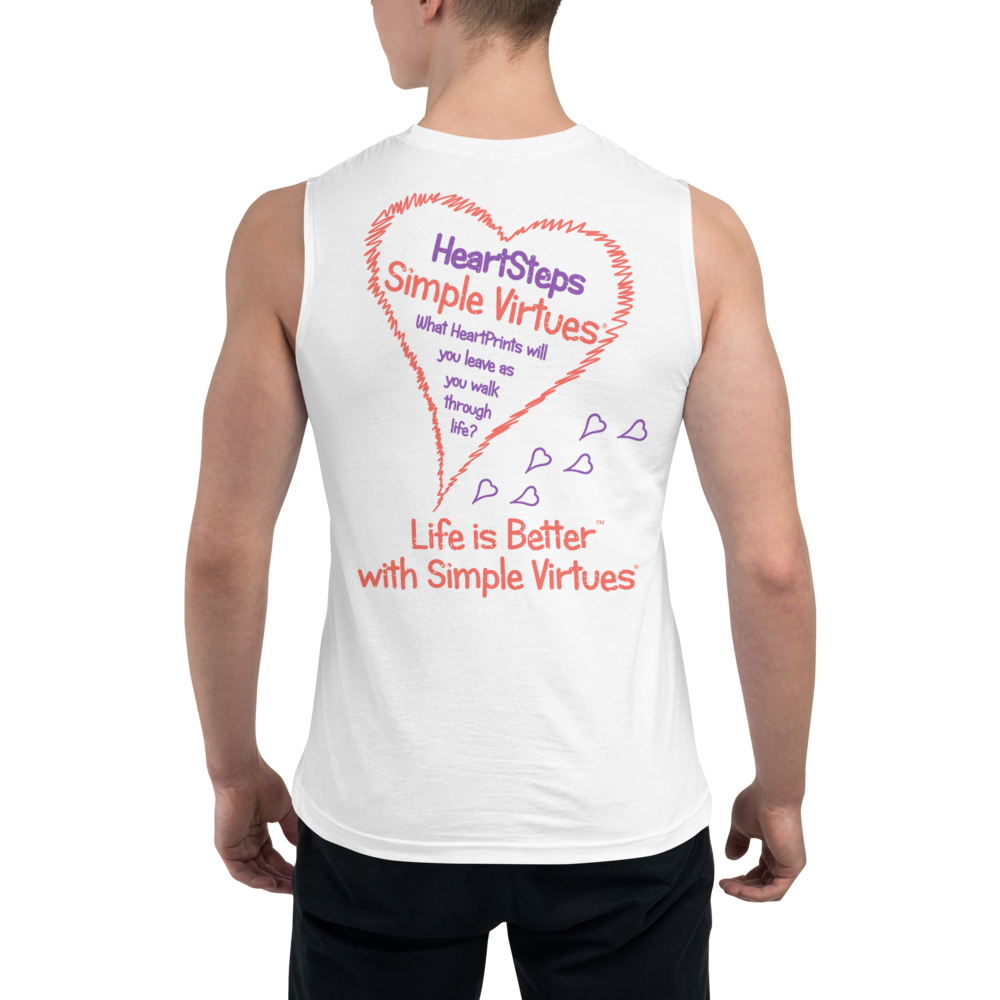White Men's "HeartSteps" Muscle Shirt