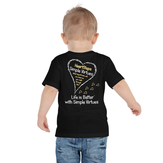 Black "HeartSteps" Toddler Short Sleeve Tee