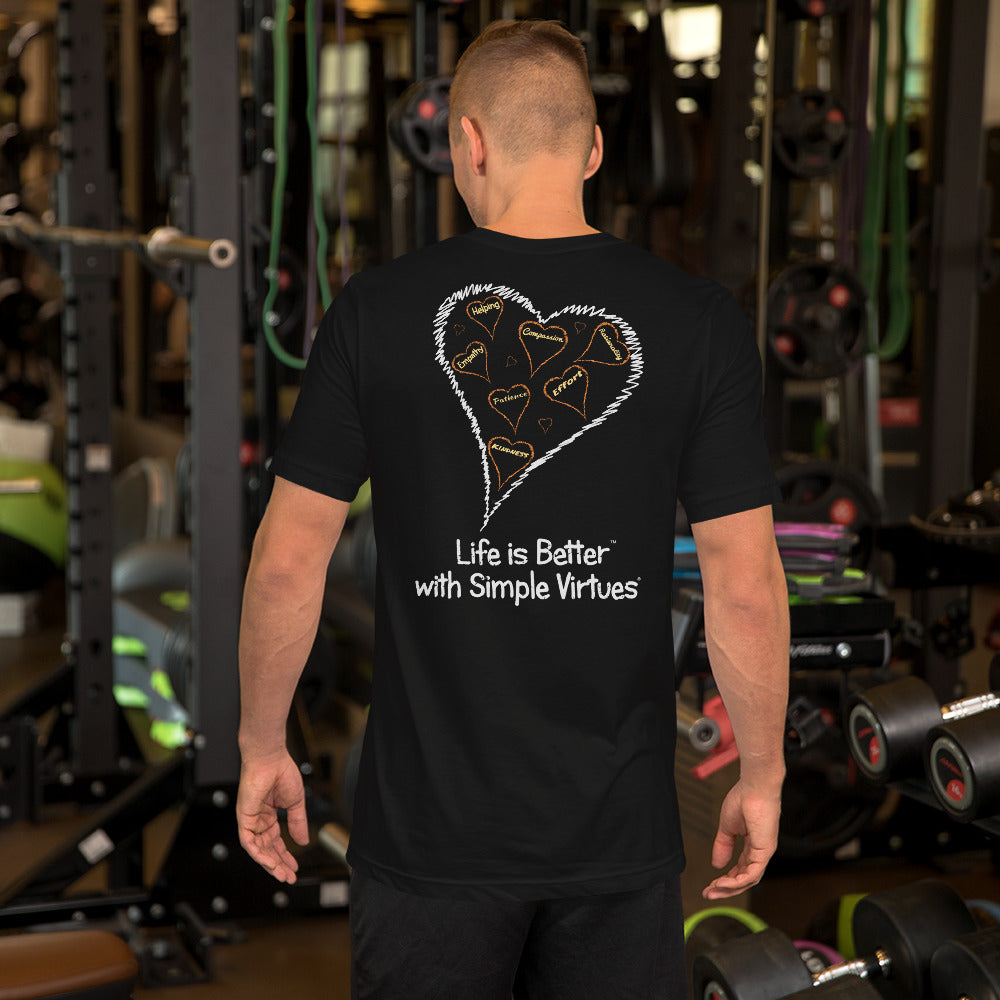 Black "Hearts Aloft" Short-Sleeve Unisex T-Shirt