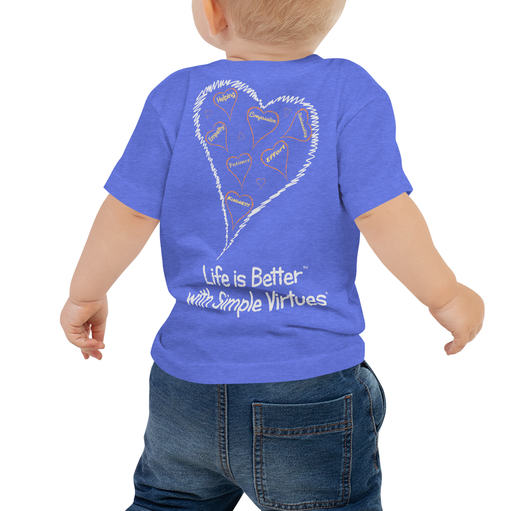 Blue "Hearts Aloft" Baby Short Sleeve Tee