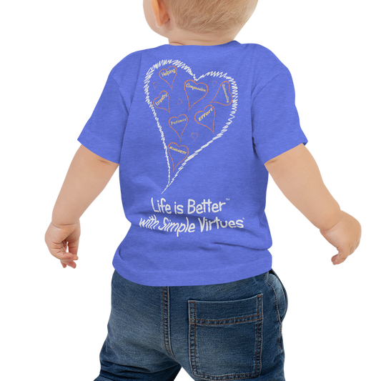 Blue "Hearts Aloft" Baby Short Sleeve Tee