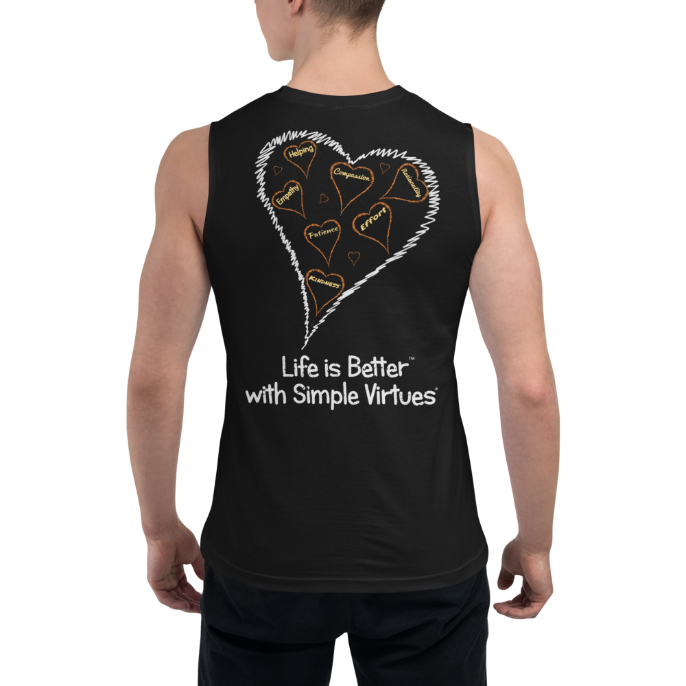 Black Men's "Hearts Aloft" Muscle Shirt