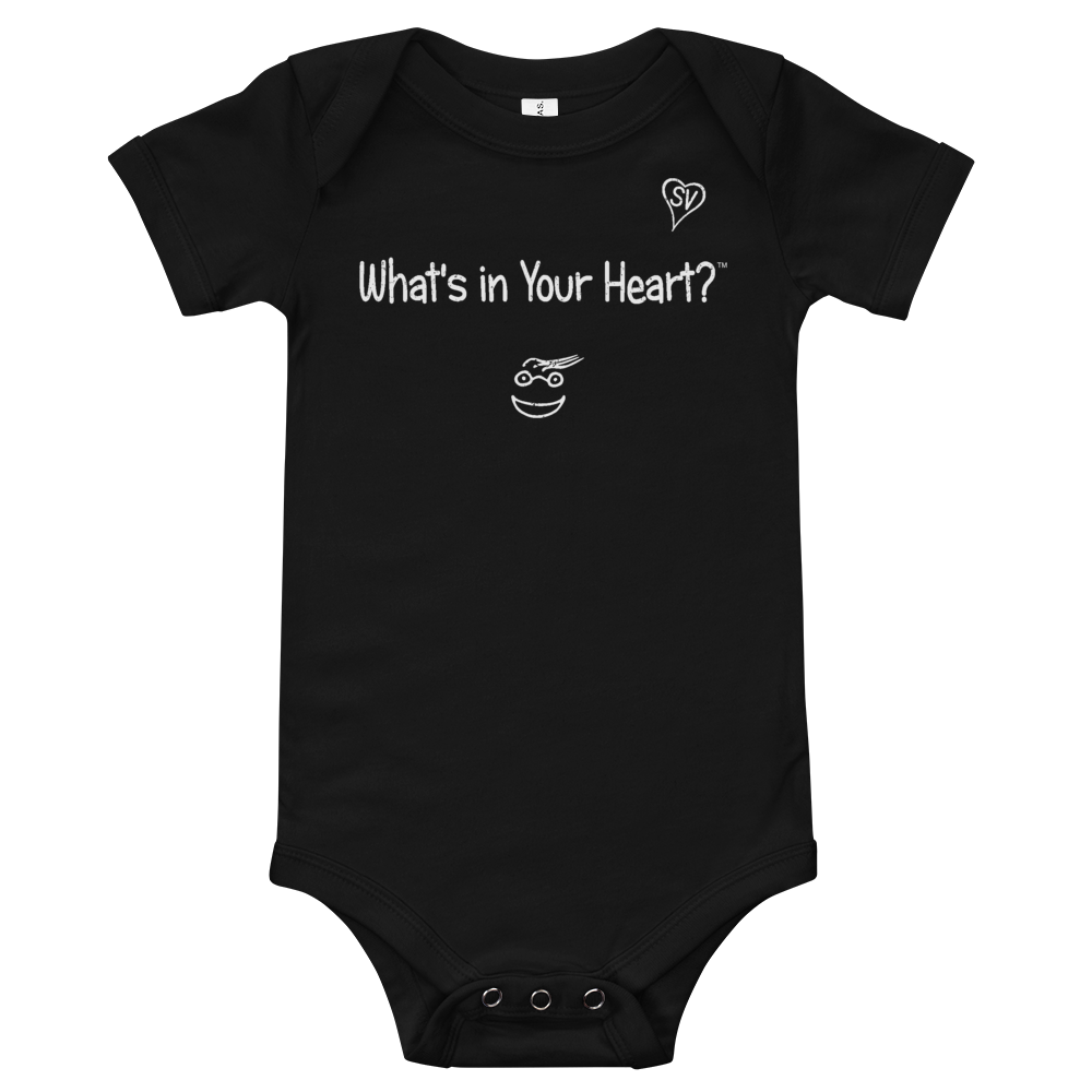 Black "Hearts Aloft" Baby Onesie