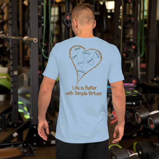 Light Blue "Hearts Aloft" Short-Sleeve Unisex T-Shirt