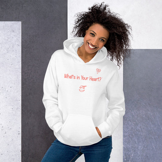 White "Heart Full of Virtues" Unisex Hoodie