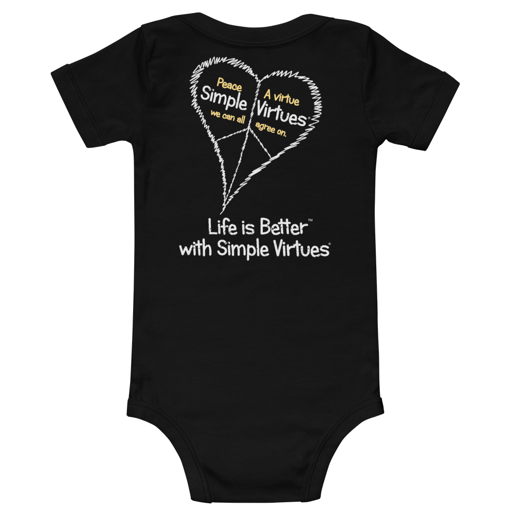 Black "Peace Heart" Baby Onesie