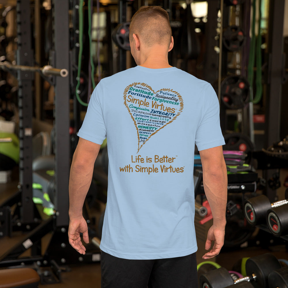 Light Blue "Heart Full of Virtues" Short-Sleeve Unisex T-Shirt