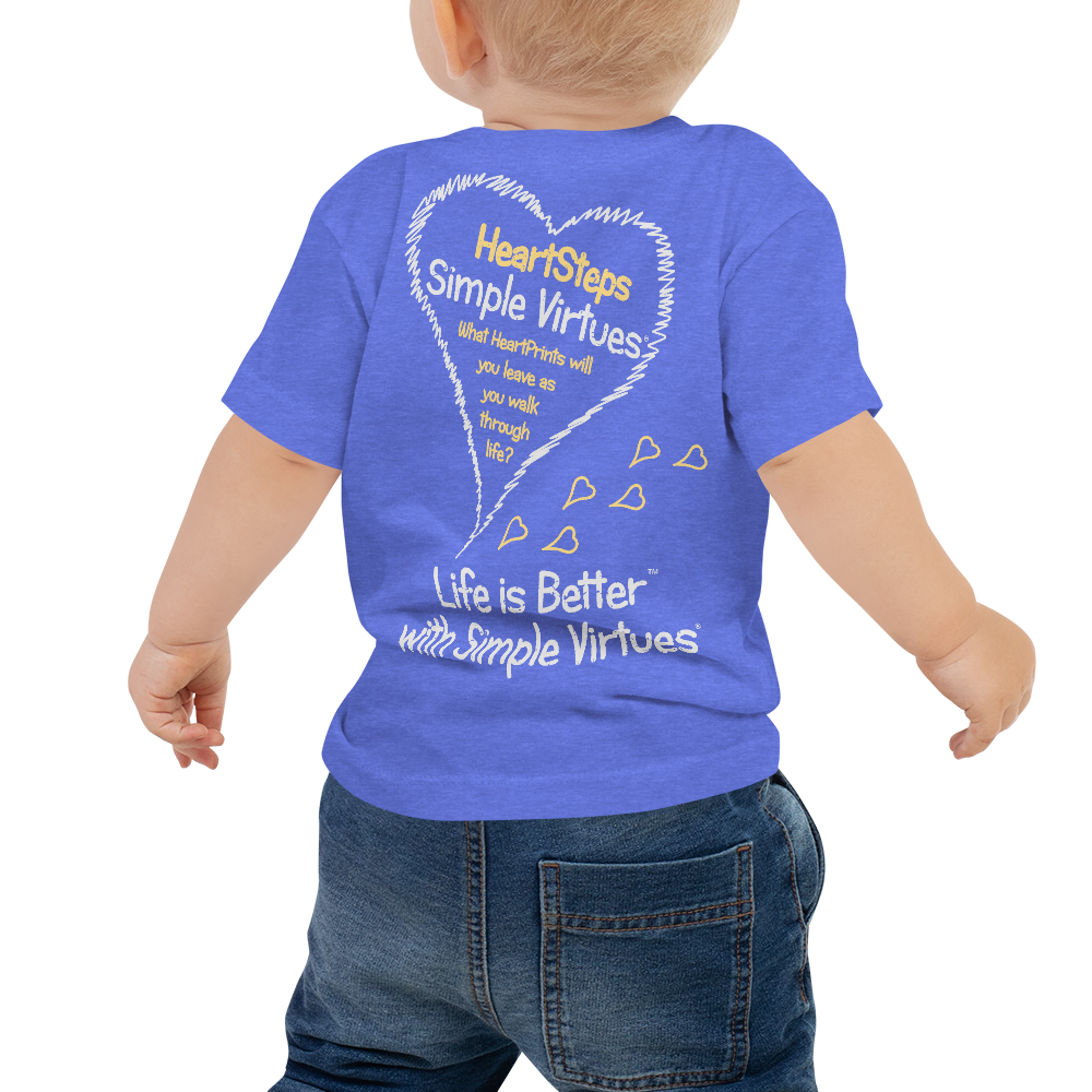 Blue "HeartSteps" Baby Short Sleeve Tee