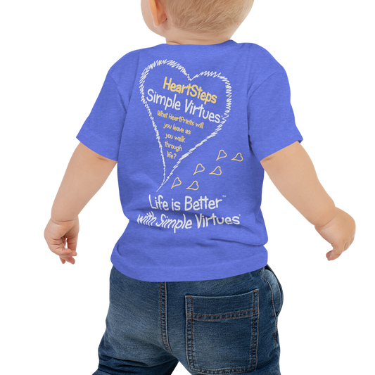 Blue "HeartSteps" Baby Short Sleeve Tee