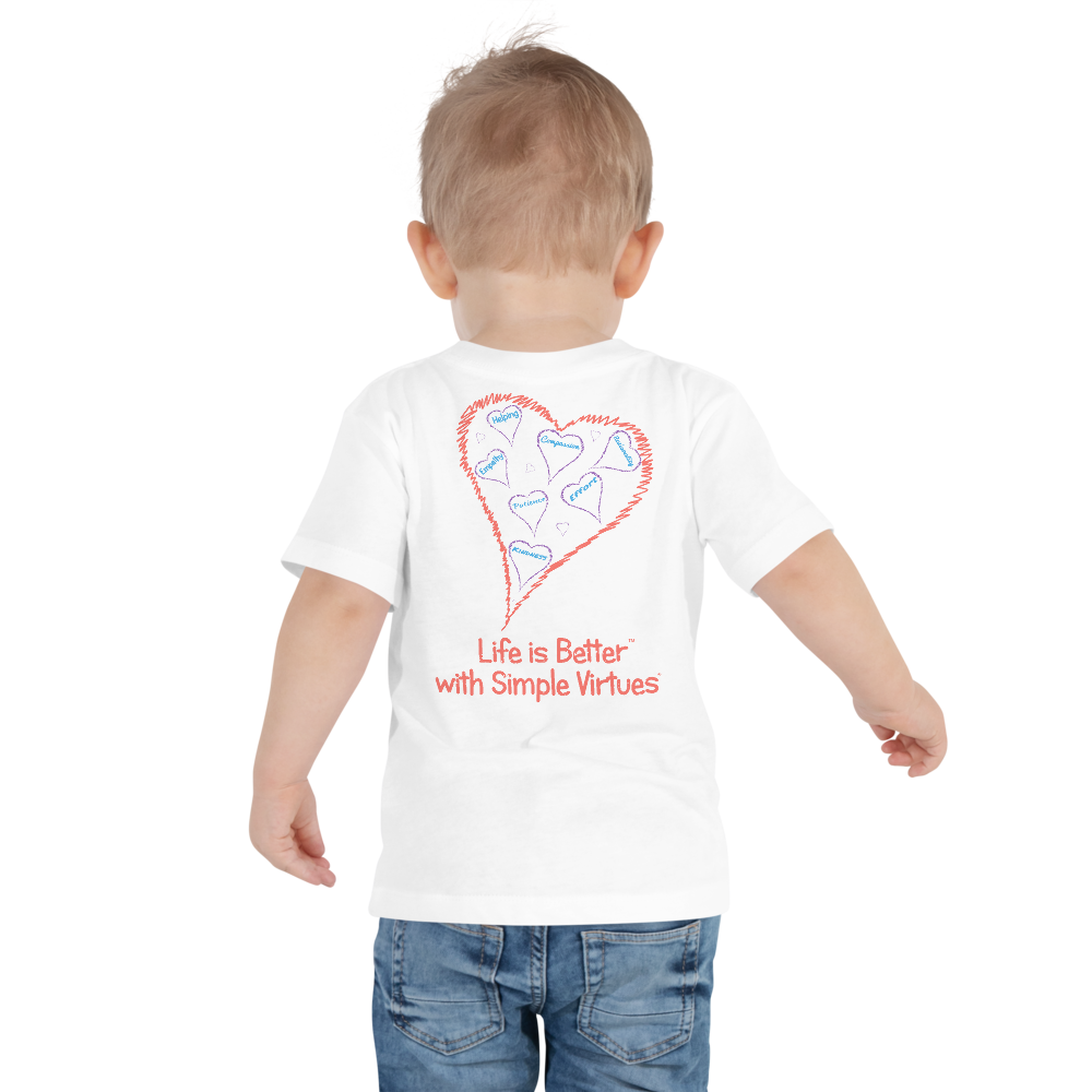 White "Hearts Aloft" Toddler Short Sleeve Tee