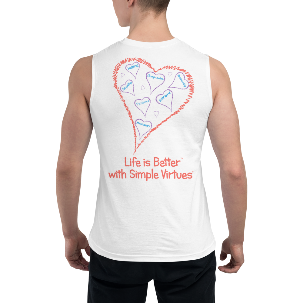 White Men's "Hearts Aloft" Muscle Shirt