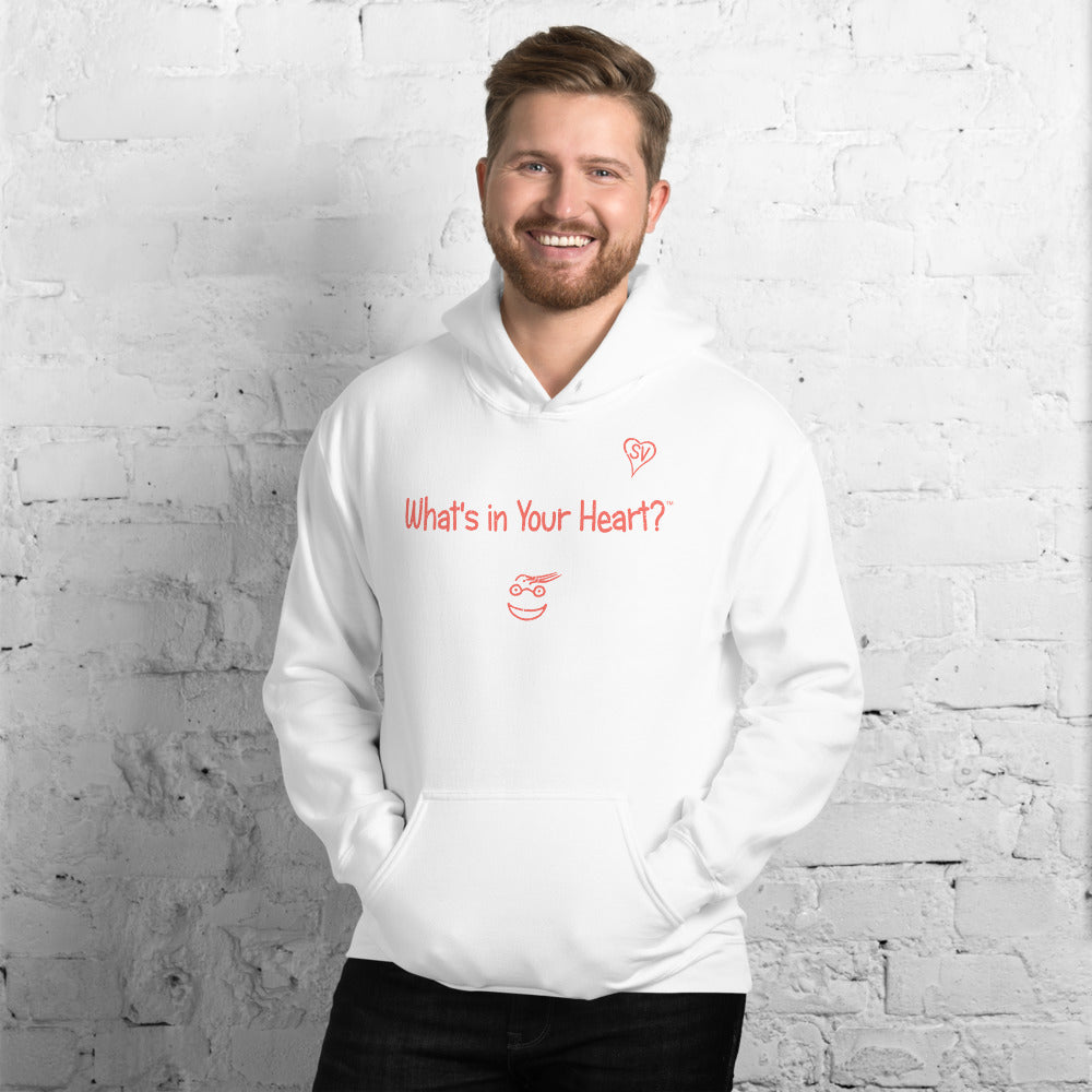 White Men's "Hearts Aloft" Unisex Hoodie