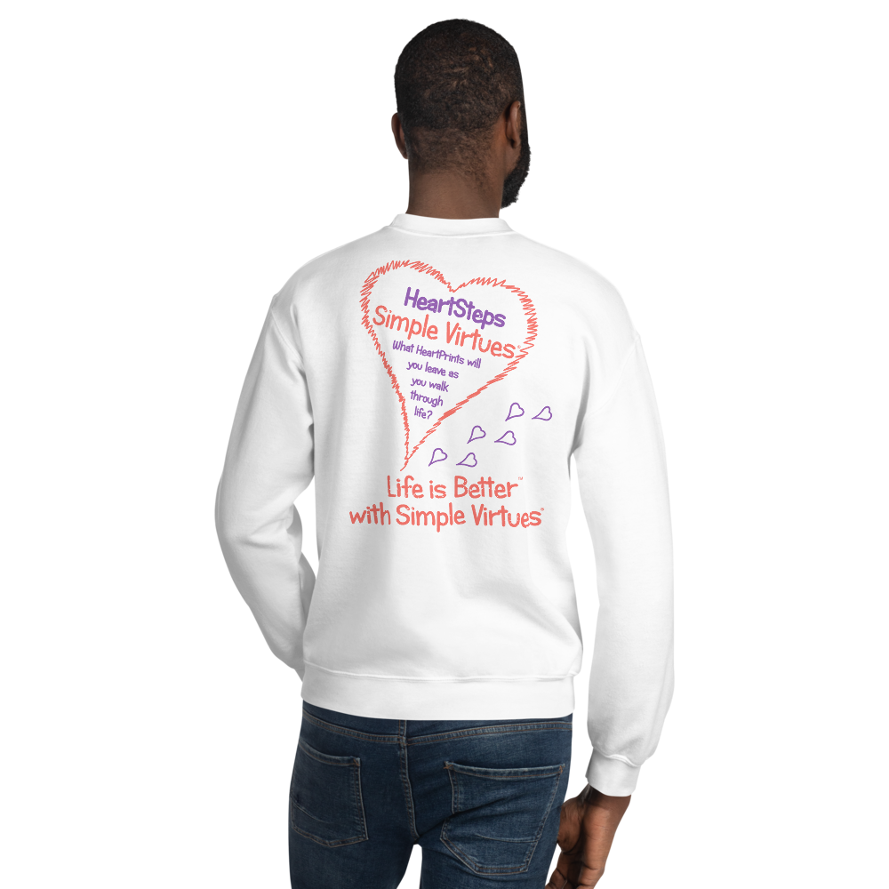 White "HeartSteps" Unisex Sweatshirt