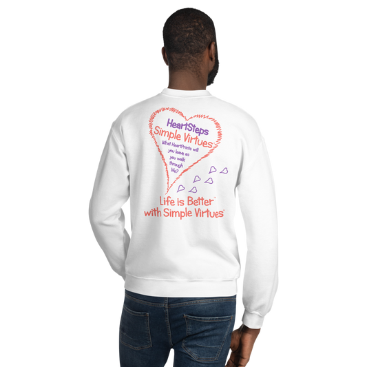 White "HeartSteps" Unisex Sweatshirt