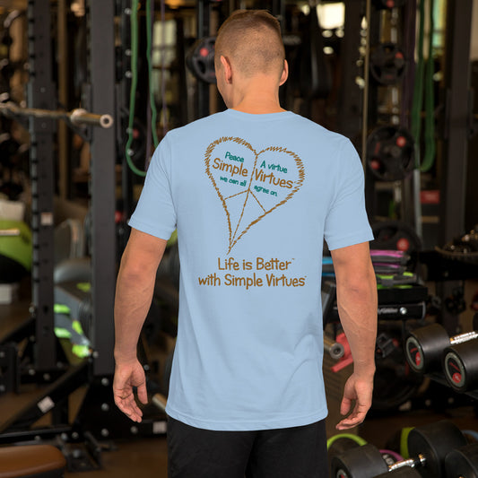 Light Blue "Peace Heart" Short-Sleeve Unisex T-Shirt