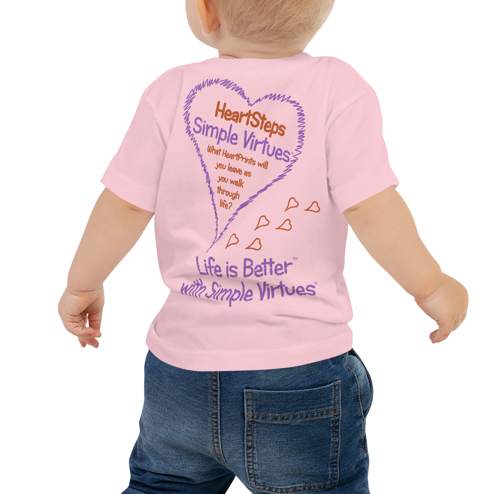 Pink "HeartSteps" Baby Short Sleeve Tee