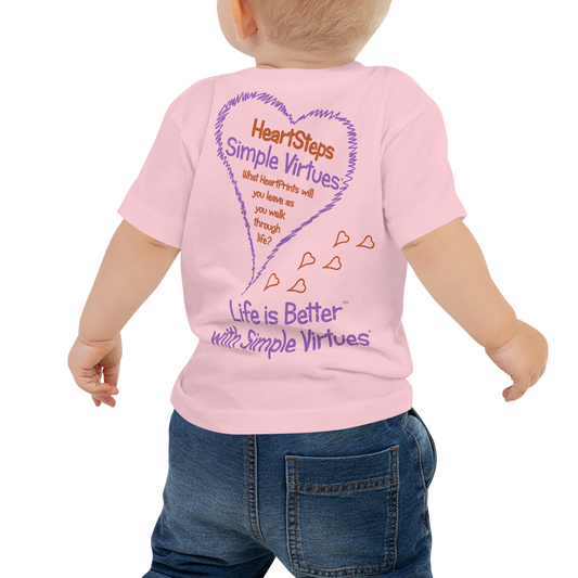Pink "HeartSteps" Baby Short Sleeve Tee