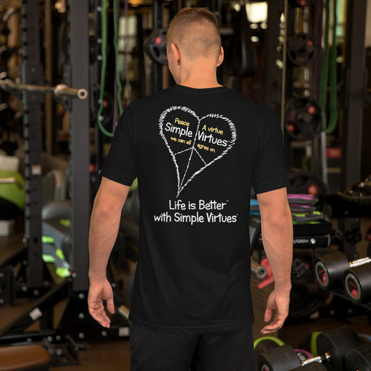 Black "Peace Heart" Short-Sleeve Unisex T-Shirt