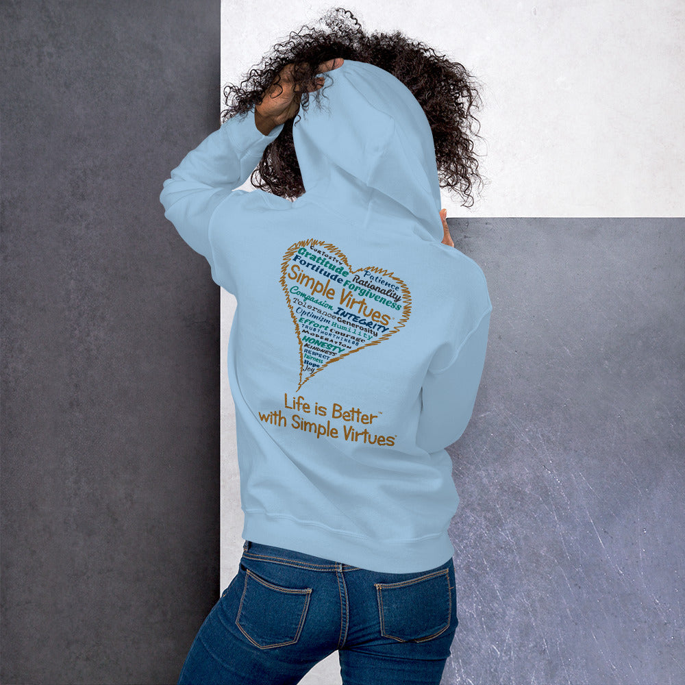 Light Blue "Heart Full of Virtues" Unisex Hoodie