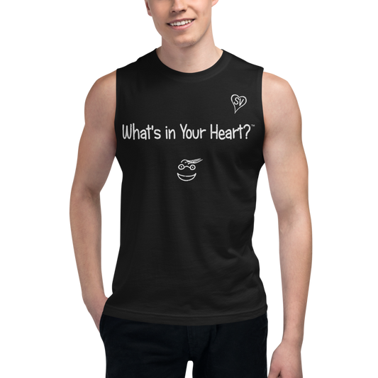 Black Men's "HeartSteps" Muscle Shirt