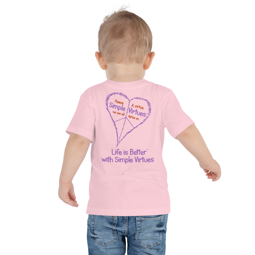 Pink "Peace Heart" Toddler Short Sleeve Tee