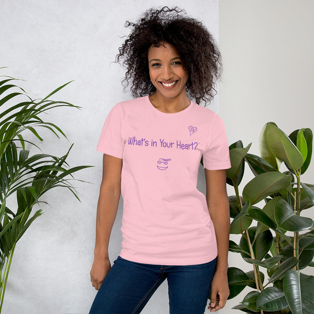 Pink "Hearts Aloft" Short-Sleeve Unisex T-Shirt