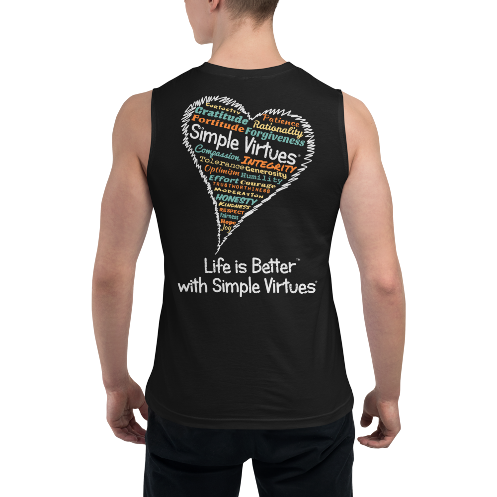 Black Men's "Heart Full of Virtues" Muscle Shirt
