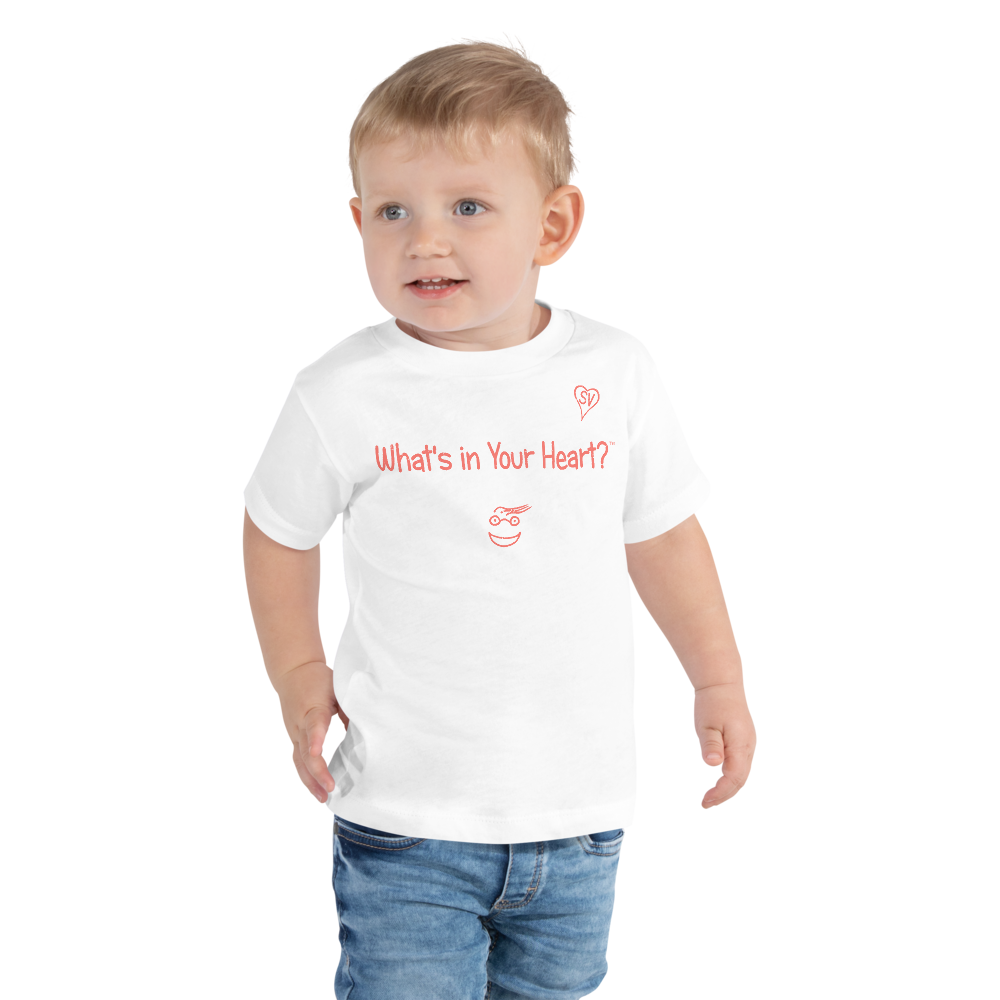 White "Heart Full of Virtues" Toddler Short Sleeve Tee