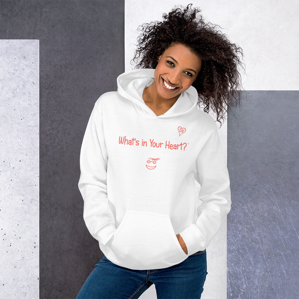White "Peace Heart" Unisex Hoodie