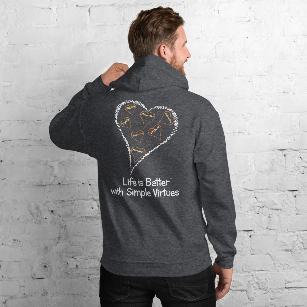 Dark Heather Men's "Hearts Aloft" Unisex Hoodie