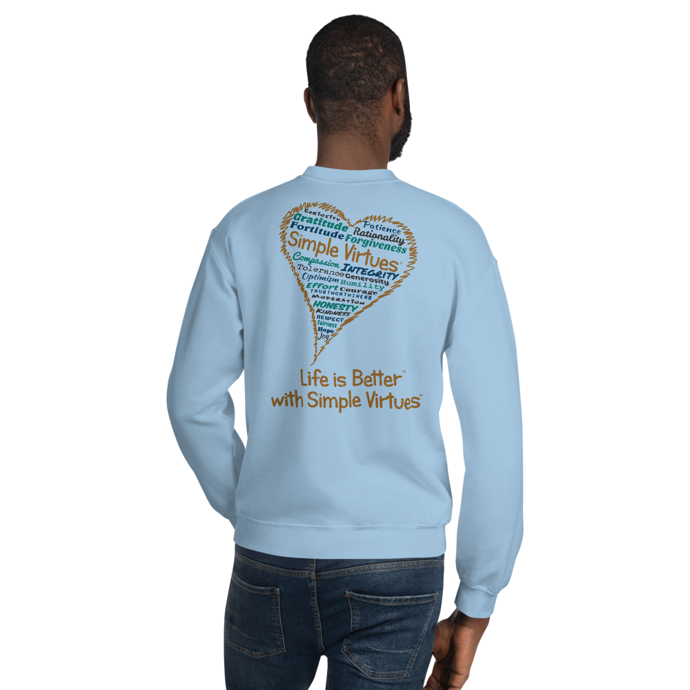 Light Blue "Heart Full of Virtues" Unisex Sweatshirt