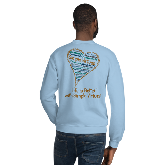 Light Blue "Heart Full of Virtues" Unisex Sweatshirt