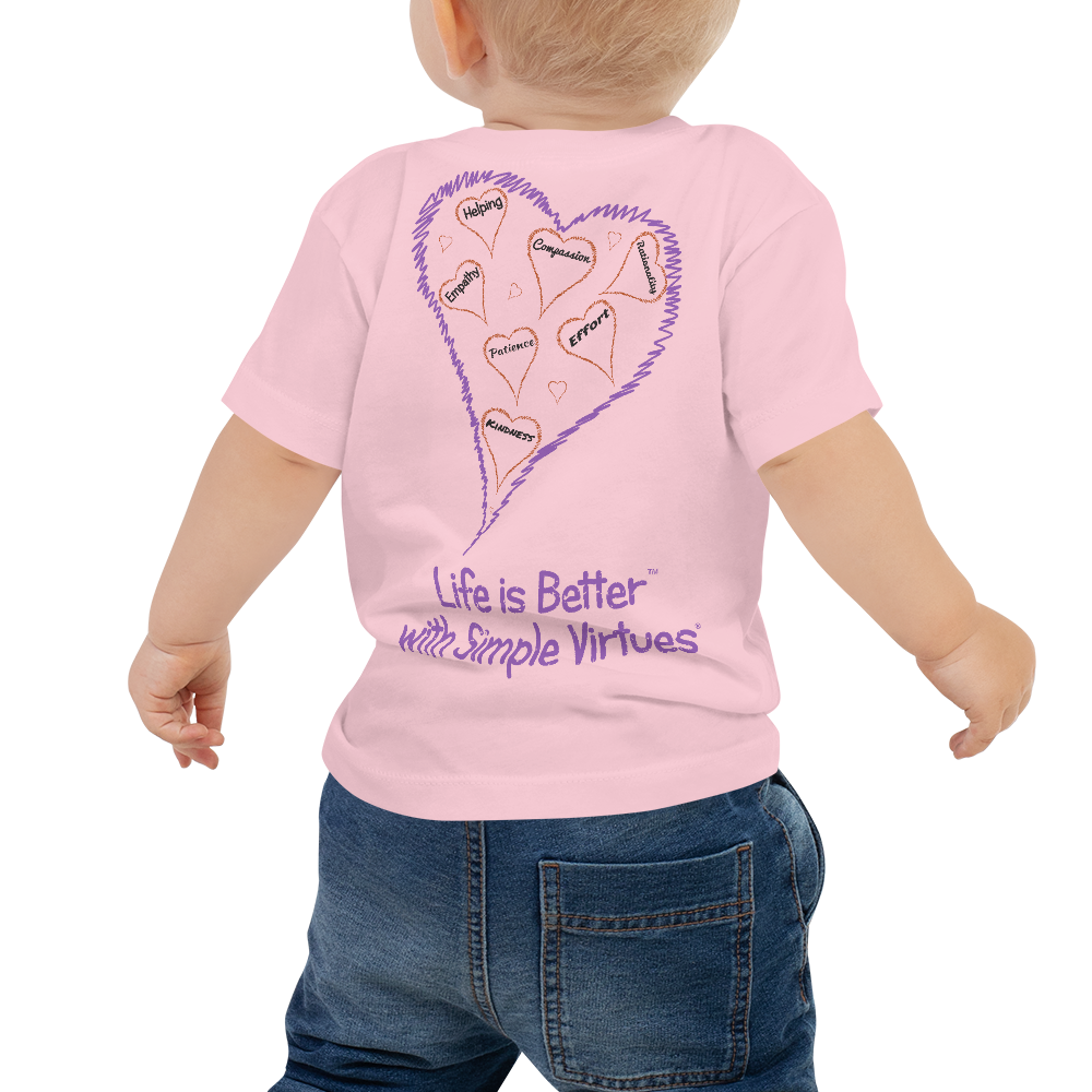 Pink "Hearts Aloft" Baby Short Sleeve Tee