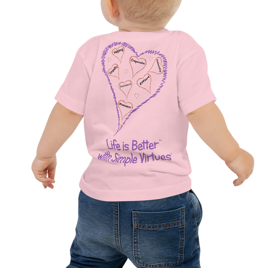 Pink "Hearts Aloft" Baby Short Sleeve Tee