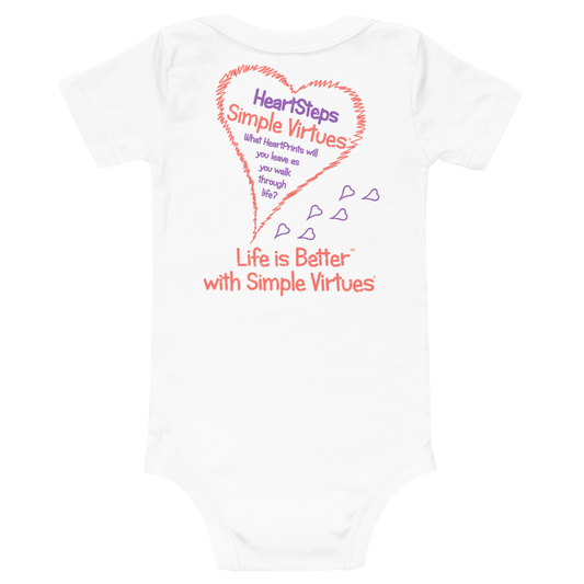 White "HeartSteps" Baby Onesie