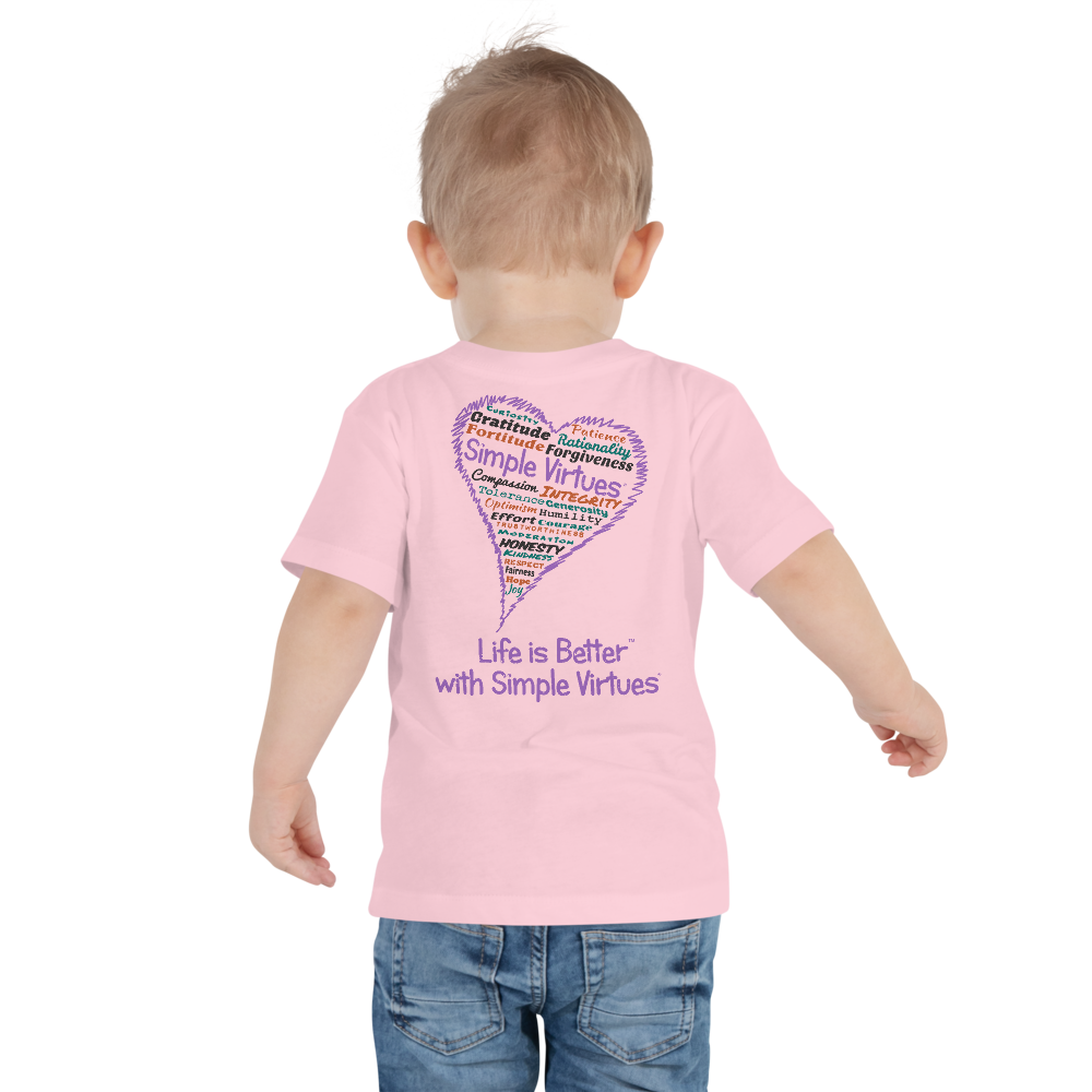 Pink "Heart Full of Virtues" Toddler Short Sleeve Tee
