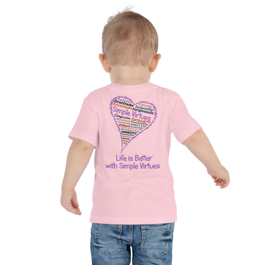 Pink "Heart Full of Virtues" Toddler Short Sleeve Tee