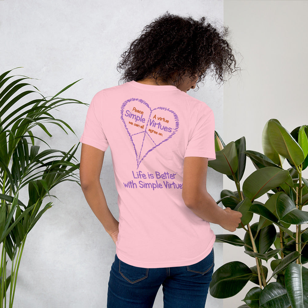 Pink "Peace Heart" Short-Sleeve Unisex T-Shirt