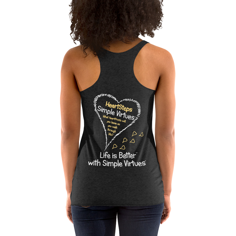 Vintage Black Women's "HeartSteps" Racerback Tank