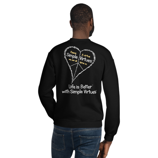 Black "Peace Heart" Unisex Sweatshirt