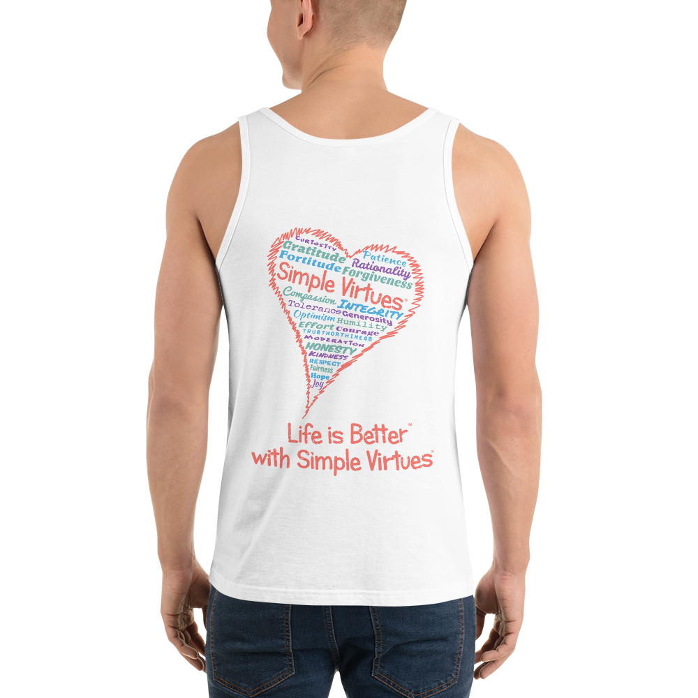 White Men's "Heart Full of Virtues" Tank Top
