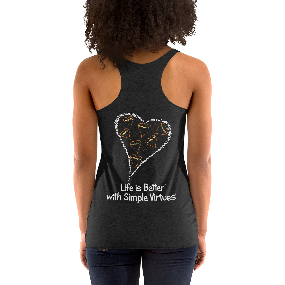 Vintage Black Women's "Hearts Aloft" Racerback Tank